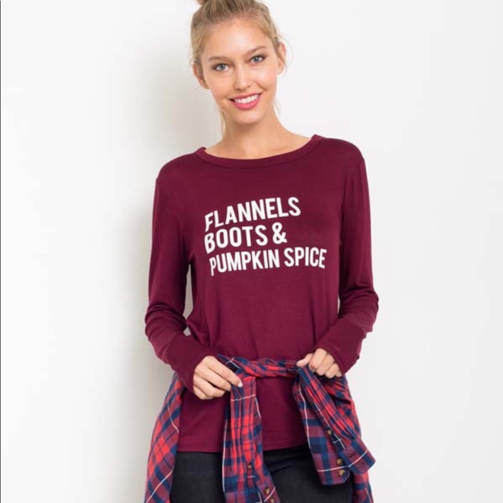 Flannel boots and pumpkin spice top